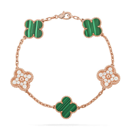 [Love Lucky] CLOVER 5 MOTIF MALACHITE BRACELET COLLECTION