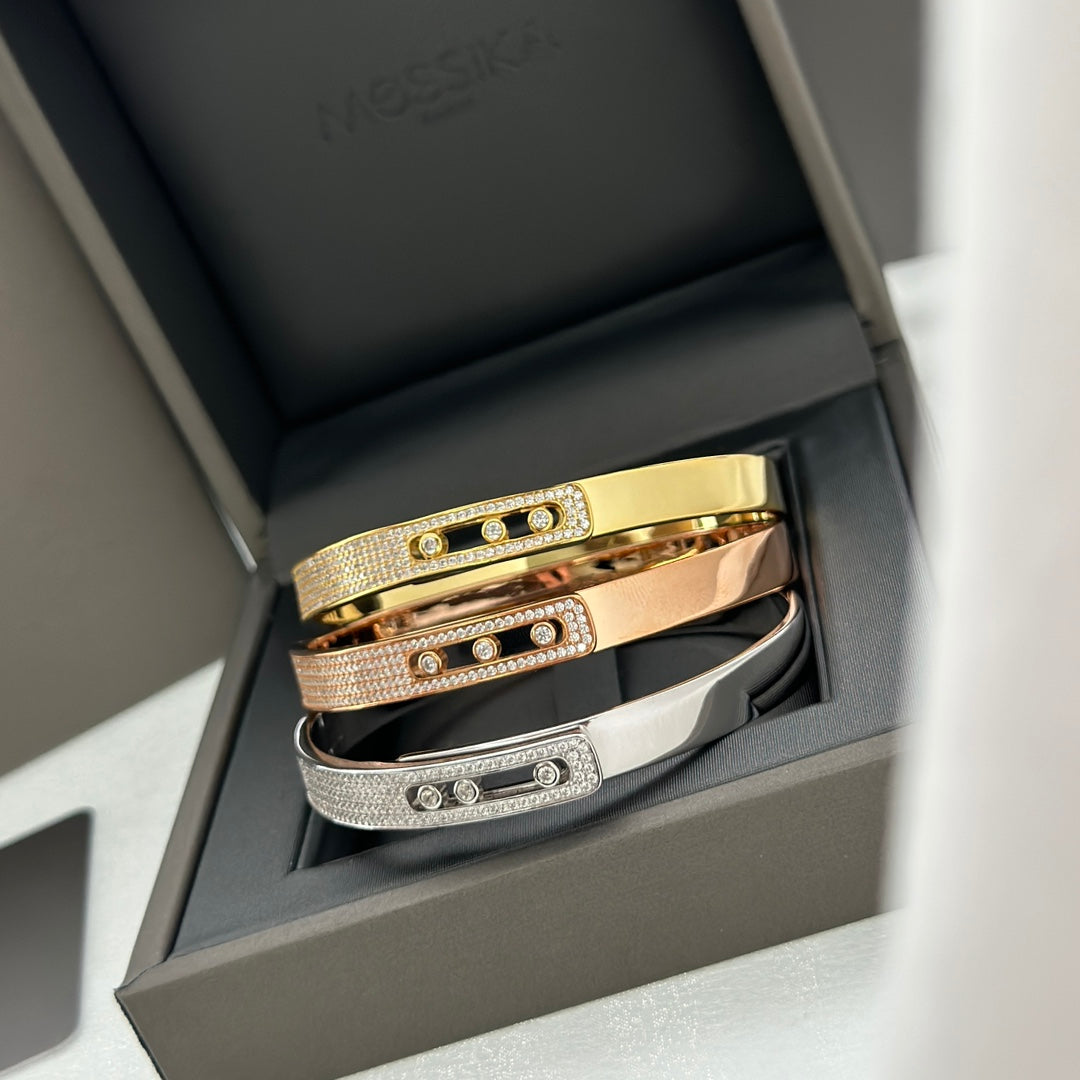 [Love Lucky]Move Noa Rose Gold Pavé Diamond Bangle Bracelet