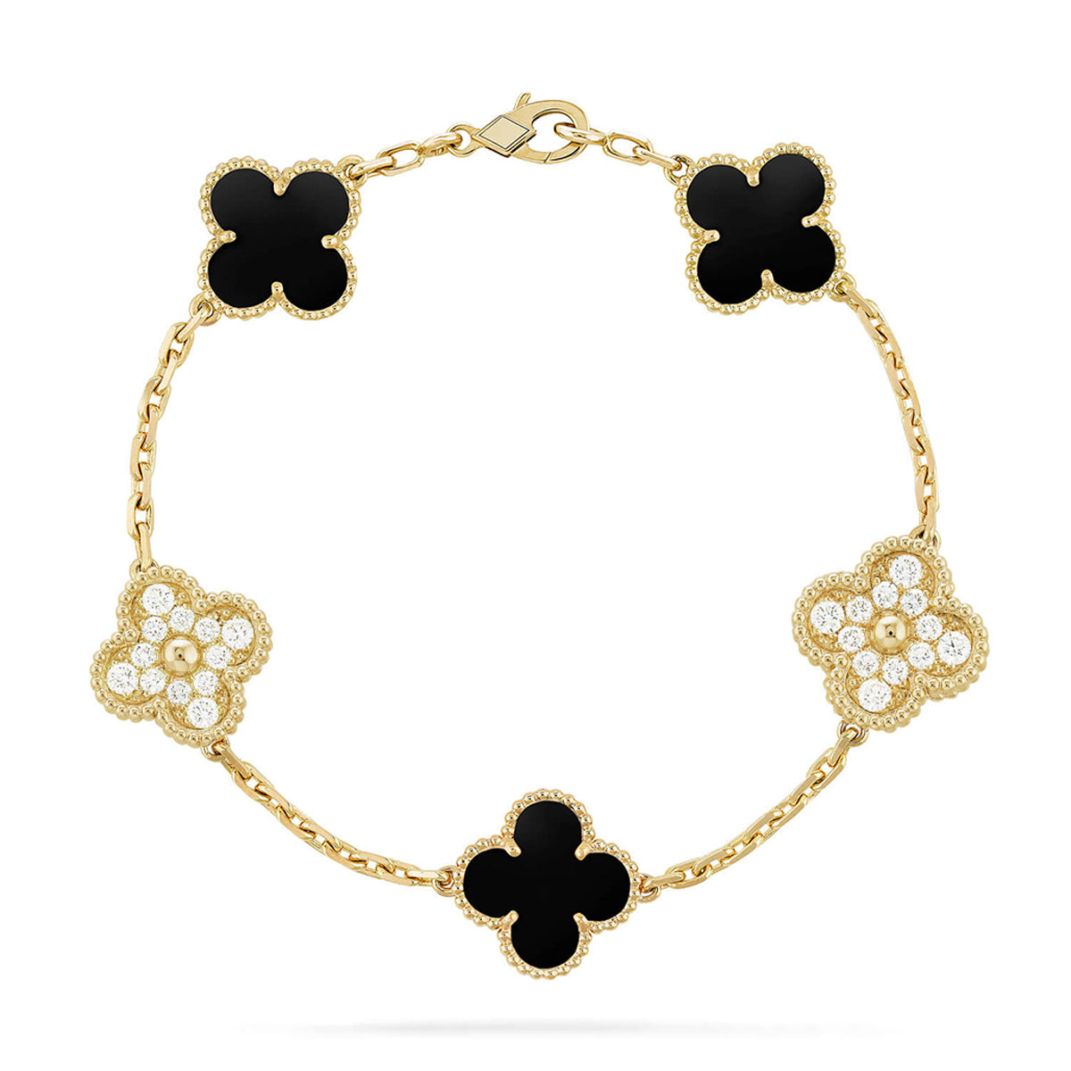 [LoveLucky]Clover 5 Motifs  Duo Bracelet Stack Set