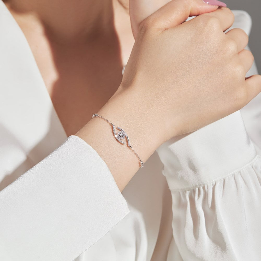 [Love Lucky] Bracelet Lucky Eye avec diamants pavés