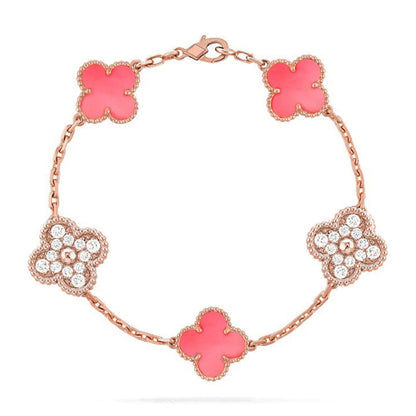 [Love Lucky] CLOVER 5 MOTIFS  PINK MOP BRACELET COLLECTION