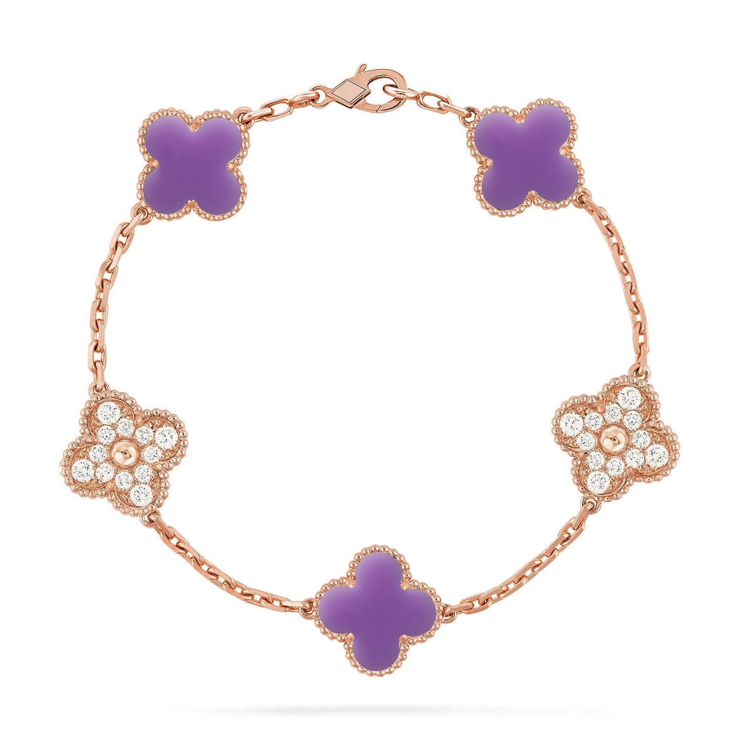 [Love Lucky]CLOVER 5 MOTIF LIGHT PURPLE BRACELET COLLECTION
