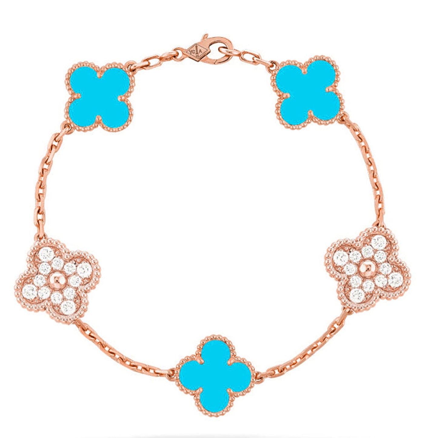 [Love Lucky] CLOVER 5 MOTIF TURQUOISE BRACELET COLLECTION