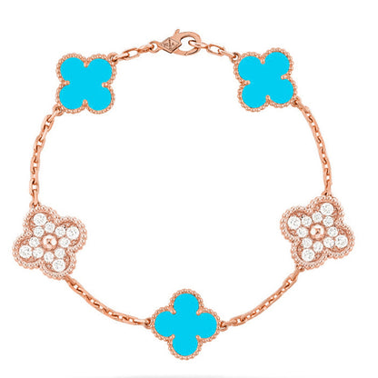 [Love Lucky] CLOVER 5 MOTIF TURQUOISE BRACELET COLLECTION