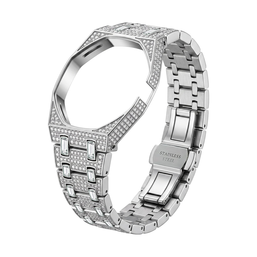 Royal Oak Pop Exclusivo con caja de biocerámica y correa de biocerámica totalmente engastado con diamantes