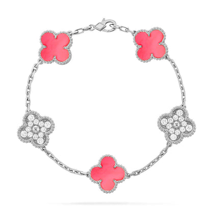 [Love Lucky] CLOVER 5 MOTIFS  PINK MOP BRACELET COLLECTION