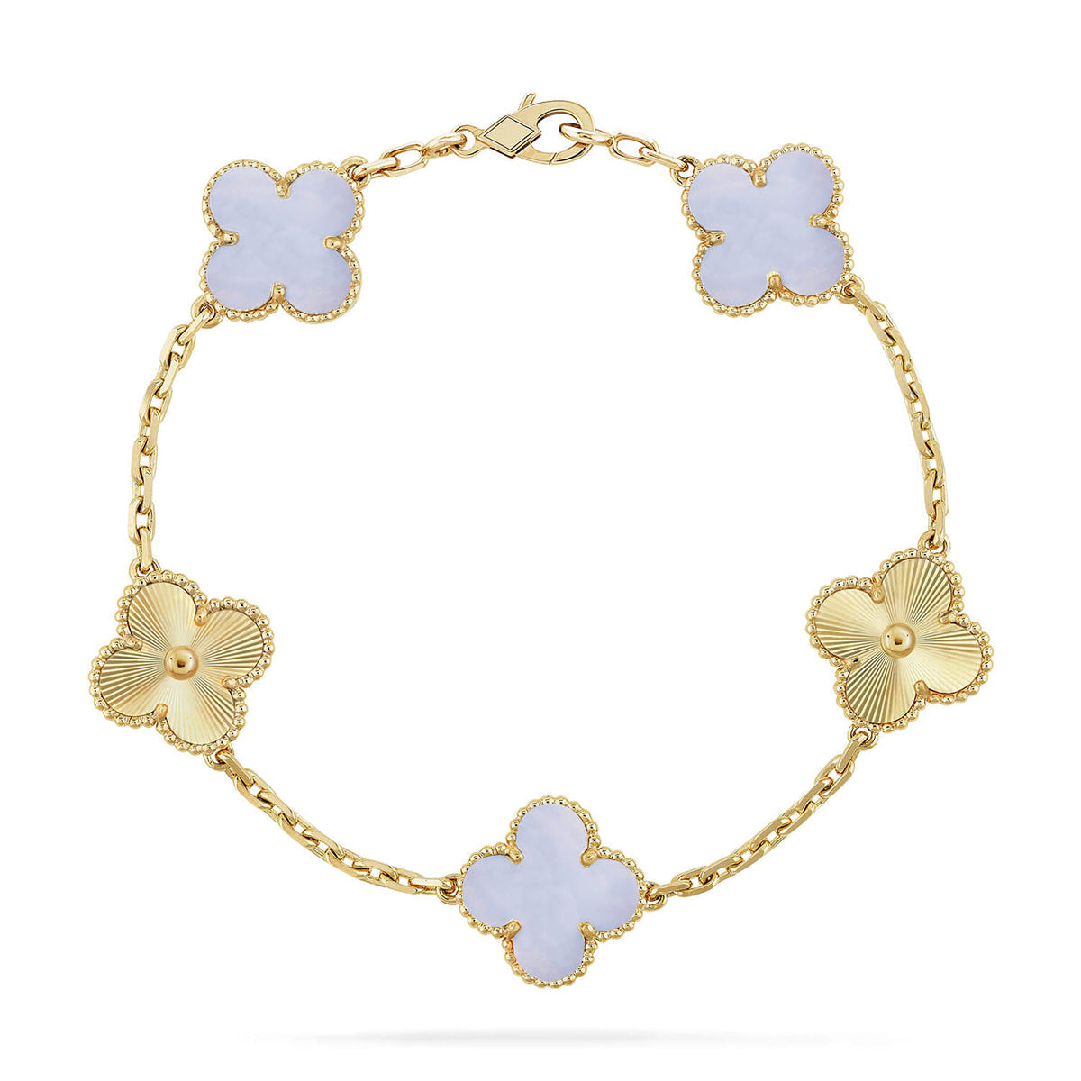 [Love Lucky] CLOVER 5 MOTIF PURPLE CHALCEDONY BRACELET COLLECTION