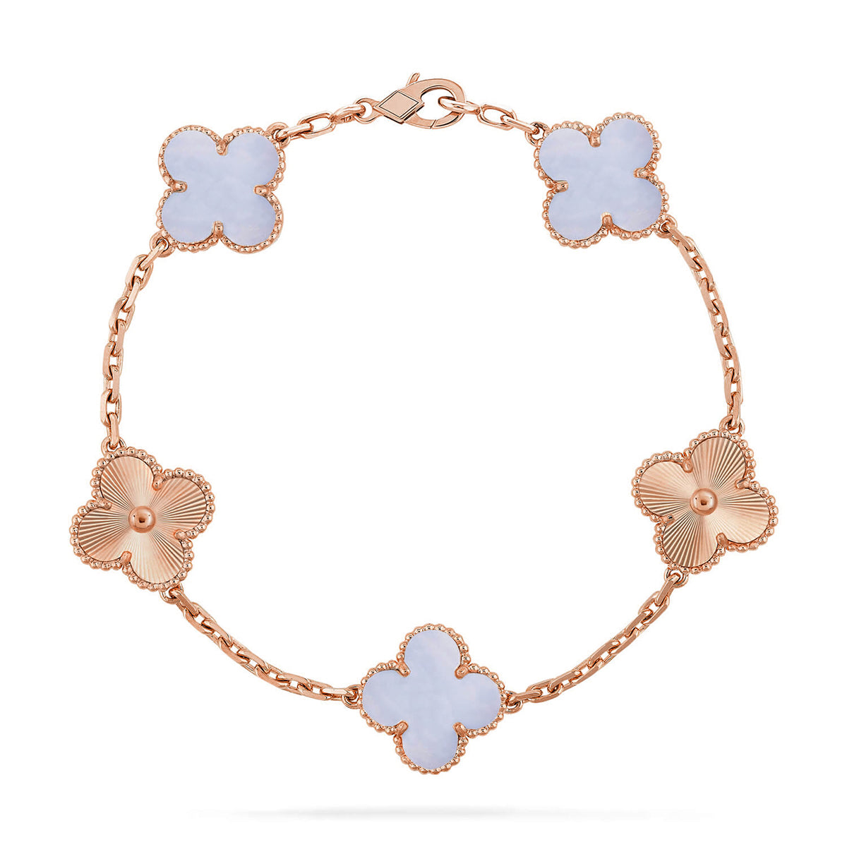 [Love Lucky] CLOVER 5 MOTIF PURPLE CHALCEDONY BRACELET COLLECTION