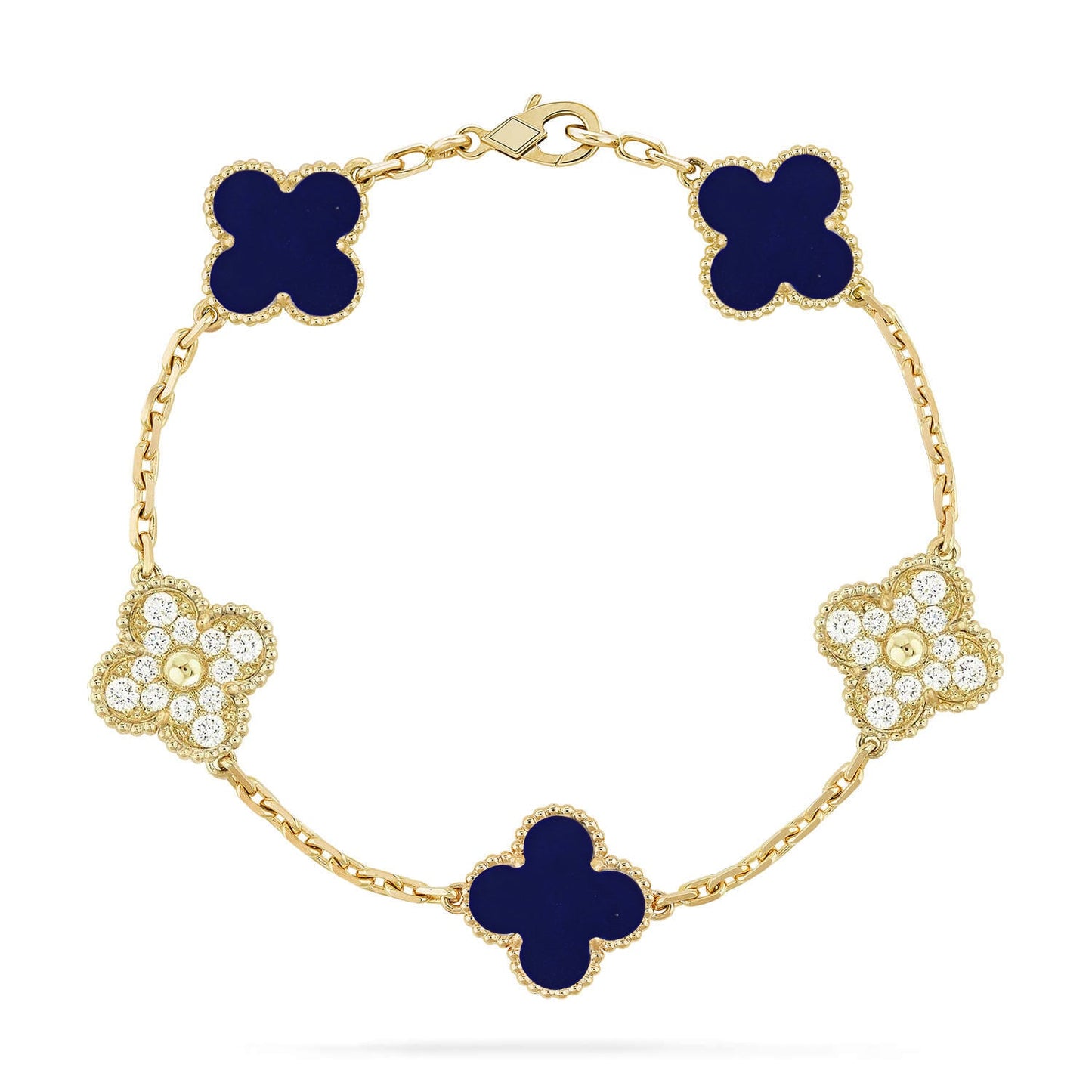 [Love Lucky]CLOVER 5 MOTIF LAPIS LAZULI BRACELET COLLECTION