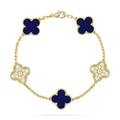 [Love Lucky]CLOVER 5 MOTIF LAPIS LAZULI BRACELET COLLECTION
