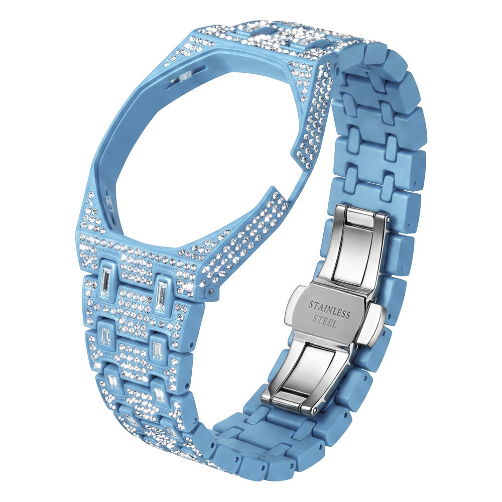 Royal Oak Pop Exclusivo con caja de biocerámica y correa de biocerámica totalmente engastado con diamantes