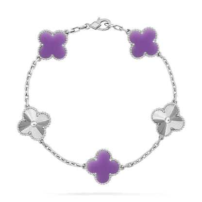 [Love Lucky]CLOVER 5 MOTIF LIGHT PURPLE BRACELET COLLECTION