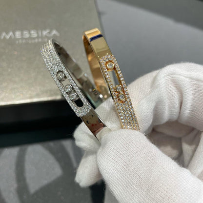 [Love Lucky]Move Noa Rose Gold Pavé Diamond Bangle Bracelet