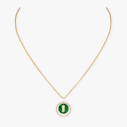 [Love Lucky]COLLIER LUCKY MOVE 1 DIAMANT MALACHITE OR DIAMANT
