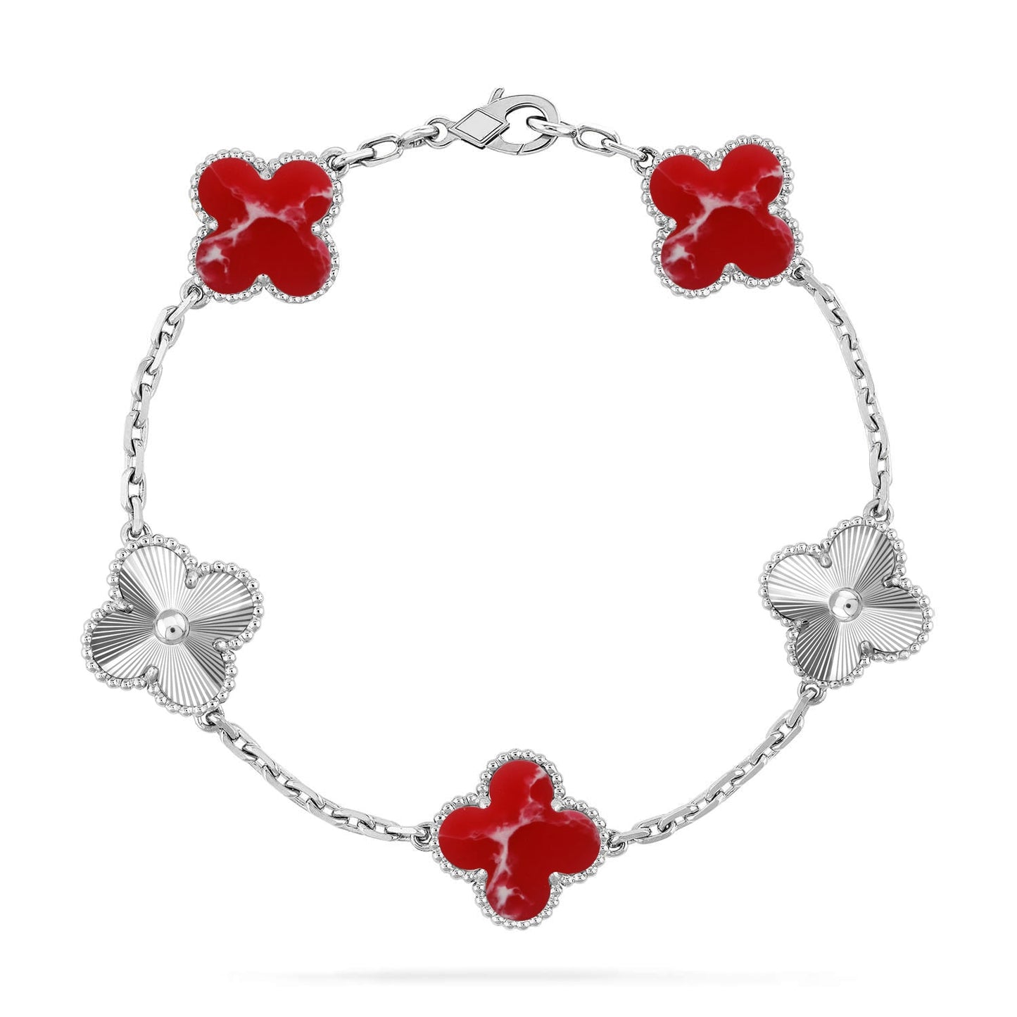 [Love Lucky]CLOVER 5 MOTIF RED PATTERN BRACELET COLLECTION