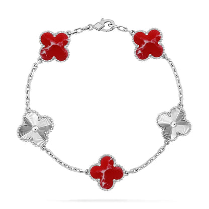 [Love Lucky]CLOVER 5 MOTIF RED PATTERN BRACELET COLLECTION