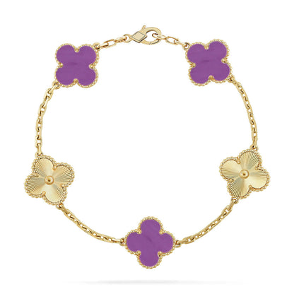 [Love Lucky] CLOVER 5 MOTIF VIOLET BRACELET COLLECTION