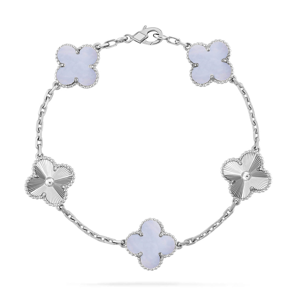 [Love Lucky] CLOVER 5 MOTIF PURPLE CHALCEDONY BRACELET COLLECTION