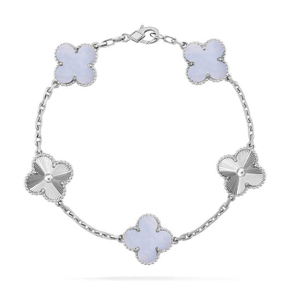 [Love Lucky] CLOVER 5 MOTIF PURPLE CHALCEDONY BRACELET COLLECTION