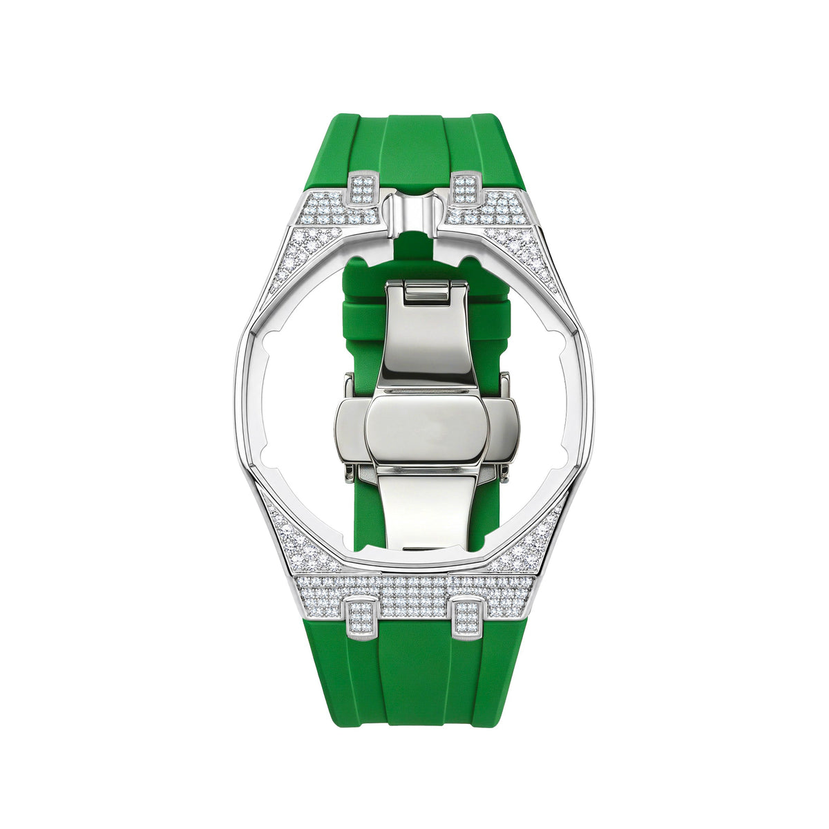 Royal Oak Pop exclusivo con caja de acero, diamantes (moissanita) y correa de silicona