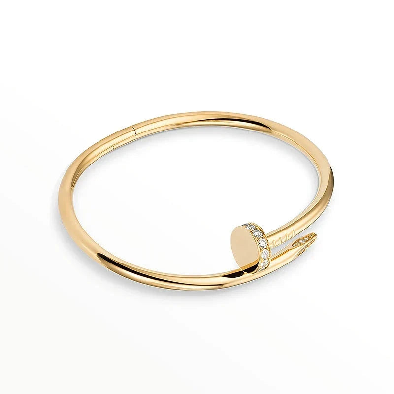 [LoveLucky] Clover & Love & Juste 3-Piece Gold Bracelet Stack Set