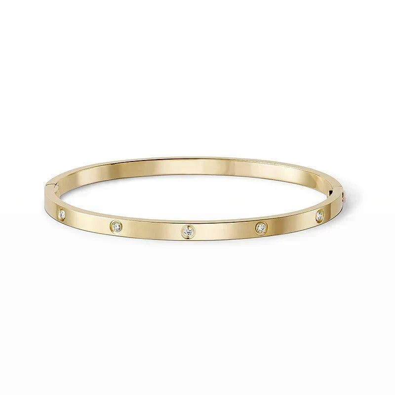 [LoveLucky] JUSTE Diamond & LOVE Diamond Bracelet Stack Set