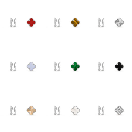 [Love Lucky]CLOVER SILVER 15MM MOP EARRINGS COLLECTION