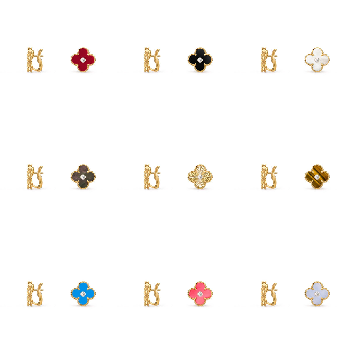 [Love Lucky]CLOVER 15MM MOP DIAMOND EARRINGS COLLECTION