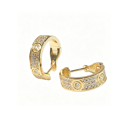 [Love Lucky]LOVE 5.5MM DIAMOND PAVED EARRINGS