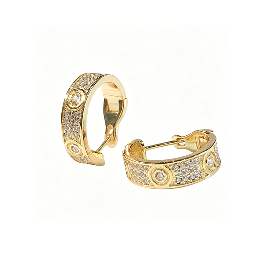 [Love Lucky]LOVE 5.5MM DIAMOND PAVED EARRINGS