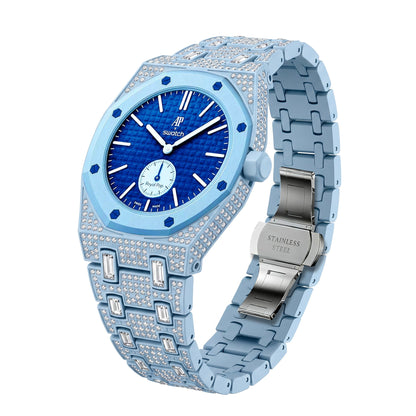 Royal Oak Pop Exclusivo con caja de biocerámica y correa de biocerámica totalmente engastado con diamantes