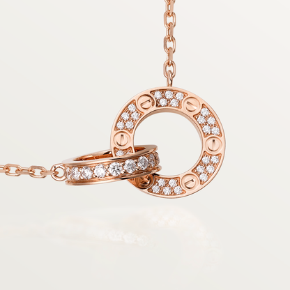 [Love Lucky]LOVE  FULL DIAMOND PENDANT NECKLACE