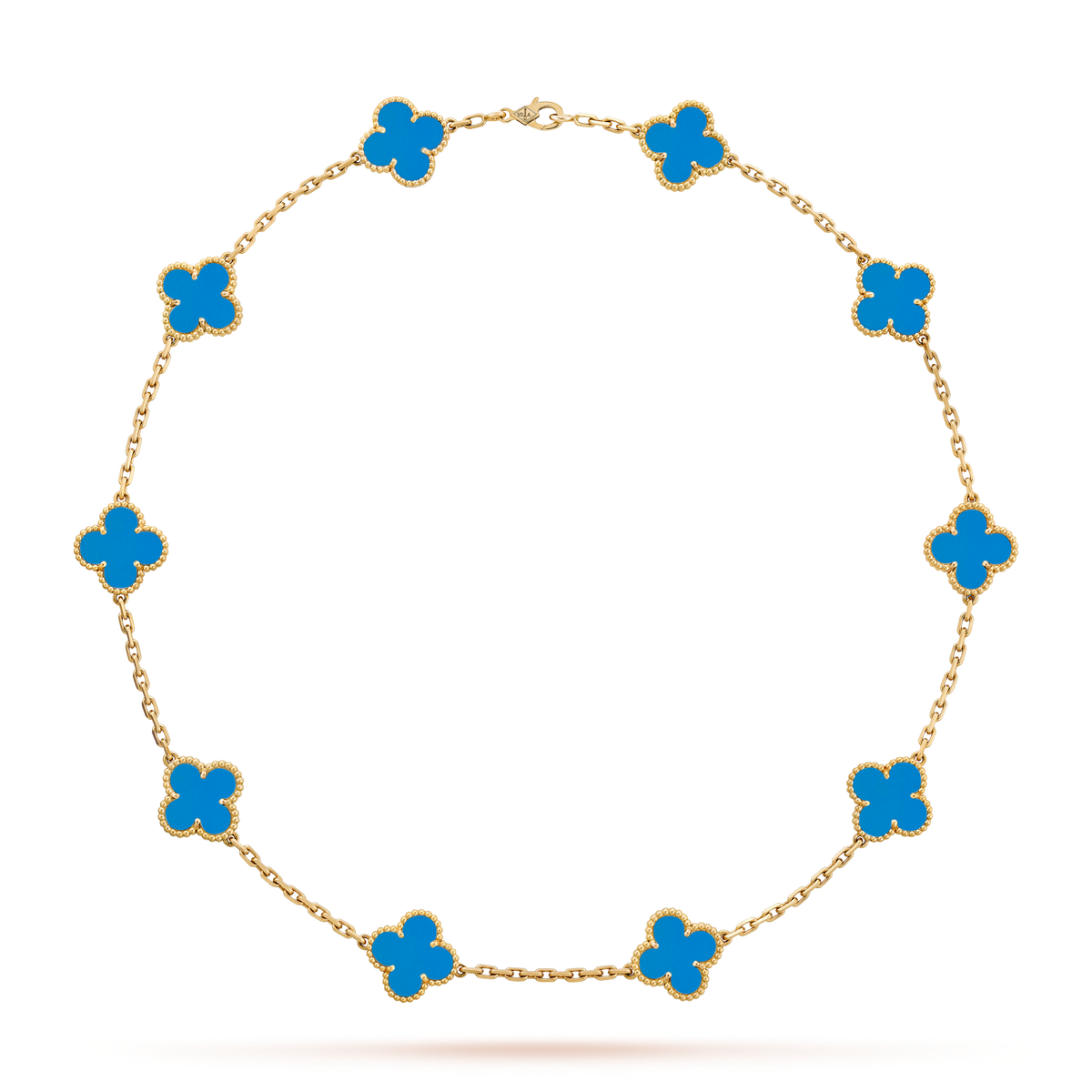 [Love Lucky]COLLANA CLOVER 10 MOTIVI IN AGATA BLU