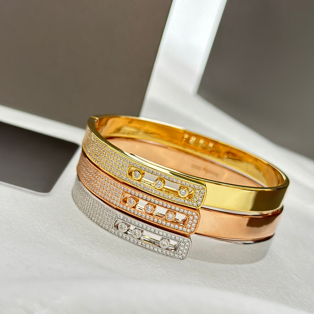 [Love Lucky]Move Noa Rose Gold Pavé Diamond Bangle Bracelet