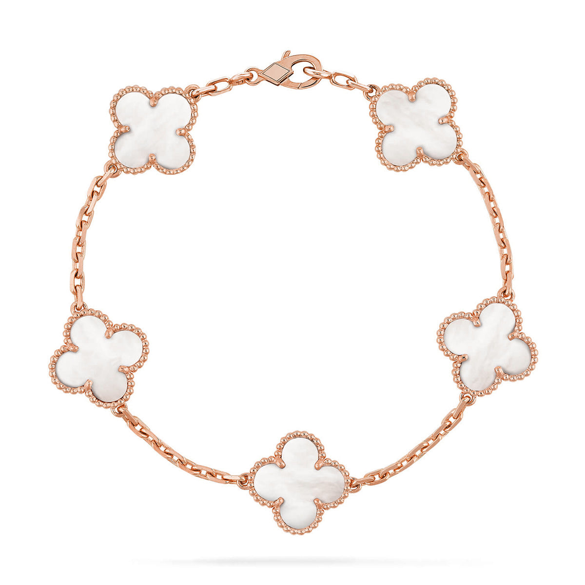 [Love Lucky]CLOVER WHITE PEARL MOP 5 MOTIF BRACELET COLLECTION