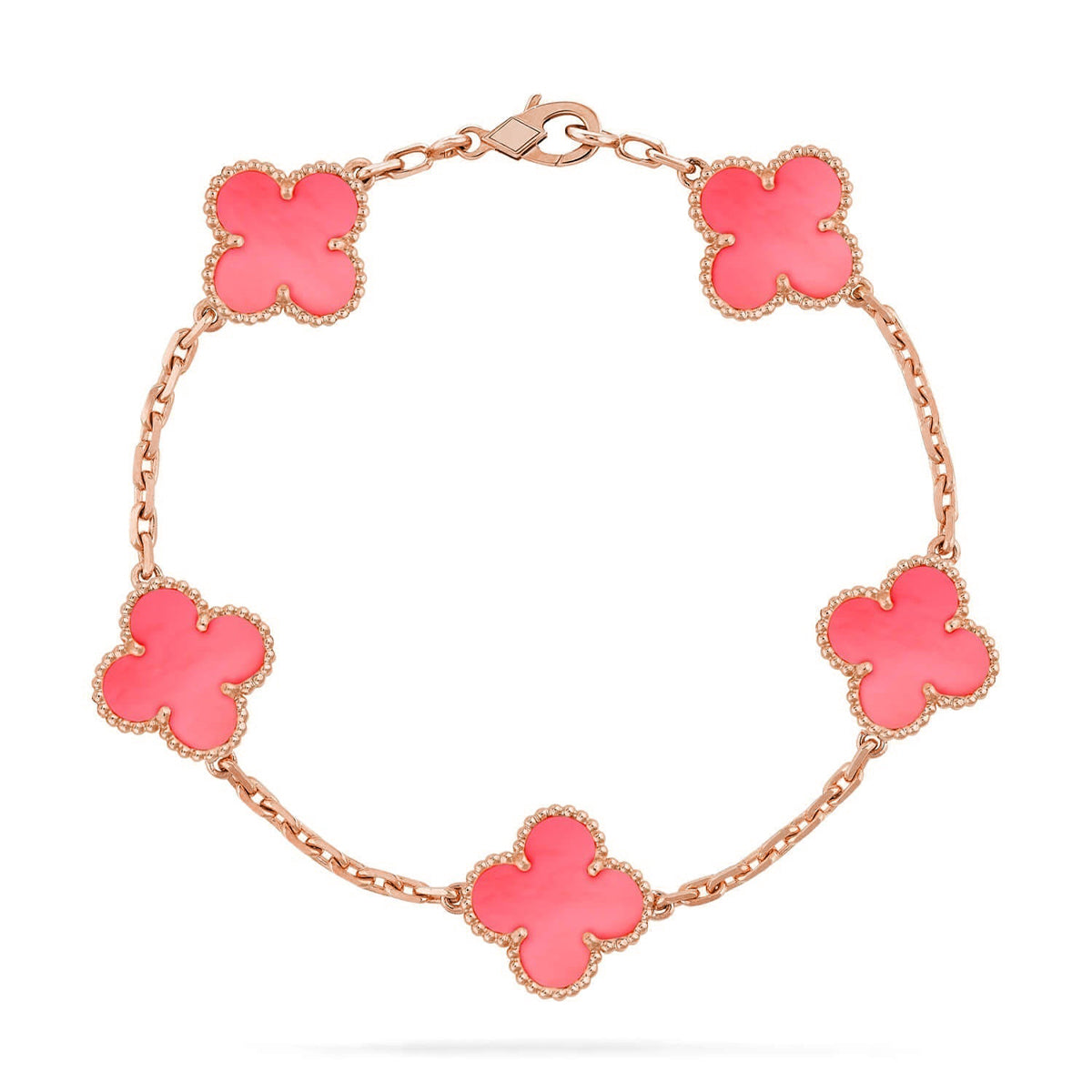 [Love Lucky] CLOVER 5 MOTIFS  PINK MOP BRACELET COLLECTION