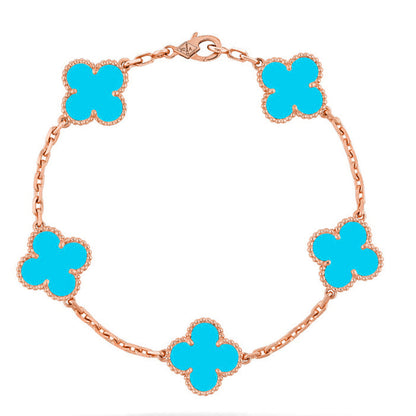 [Love Lucky] CLOVER 5 MOTIF TURQUOISE BRACELET COLLECTION