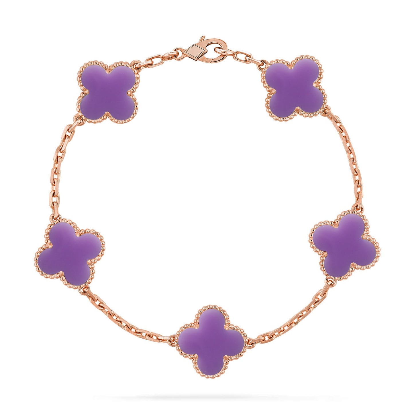 [Love Lucky]CLOVER 5 MOTIF LIGHT PURPLE BRACELET COLLECTION
