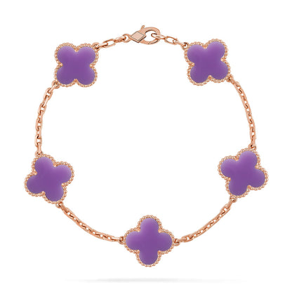 [Love Lucky]CLOVER 5 MOTIF LIGHT PURPLE BRACELET COLLECTION