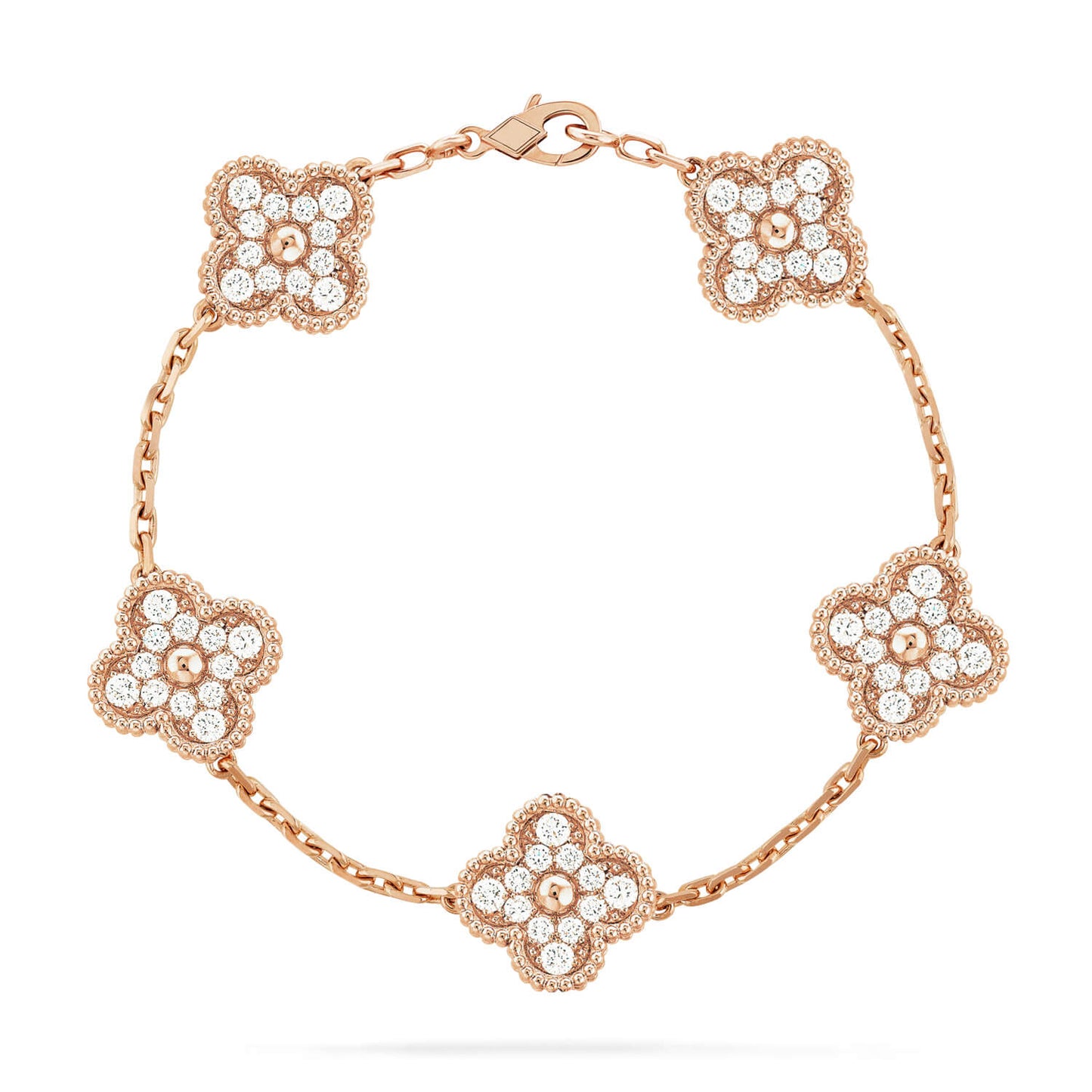 [Love Lucky] CLOVER 5 MOTIF FULL DIAMOND BRACELET COLLECTION