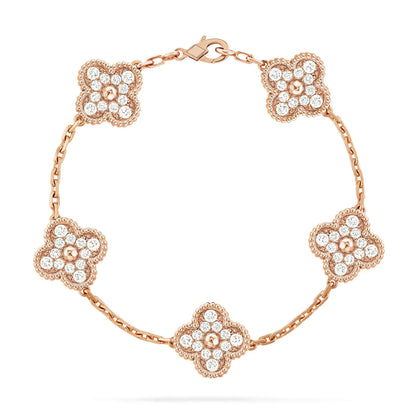 [Love Lucky] CLOVER 5 MOTIF FULL DIAMOND BRACELET COLLECTION