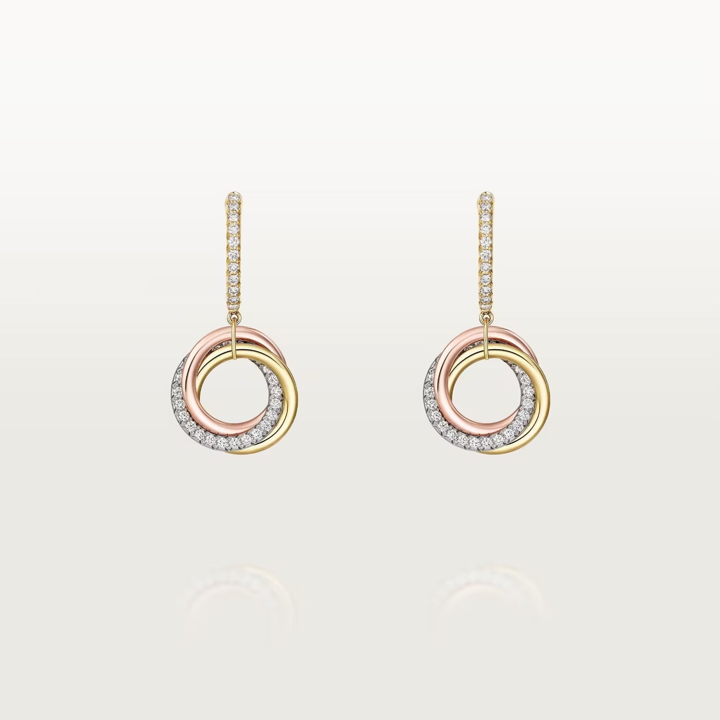 [Love Lucky]TRINITY HALF DIAMOND  EARRINGS
