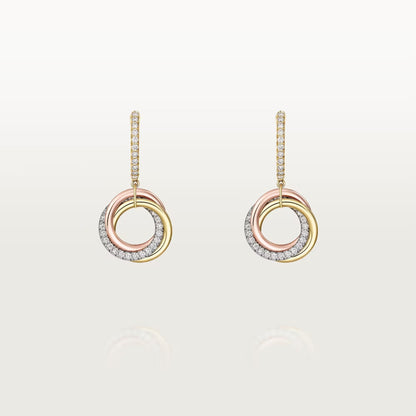 [Love Lucky]TRINITY HALF DIAMOND  EARRINGS