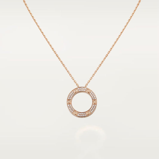 [Love Lucky]LOVE NECKLACE 16MM  FULL DIAMOND