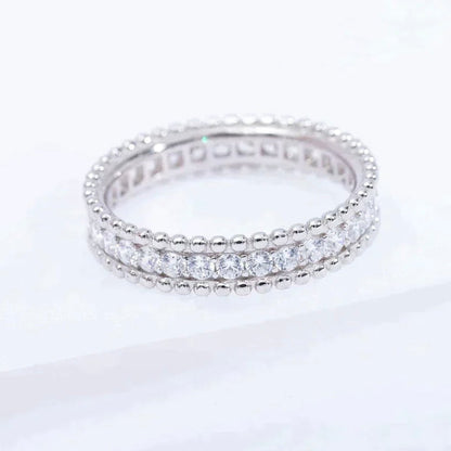 [Love Lucky]BAGUE PERLEE DIAMANT ARGENT
