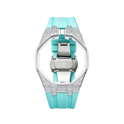 Royal Oak Pop exclusivo con caja de acero, diamantes (moissanita) y correa de silicona