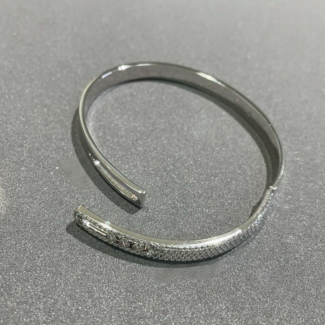 [Love Lucky]Move Noa Rose Gold Pavé Diamond Bangle Bracelet