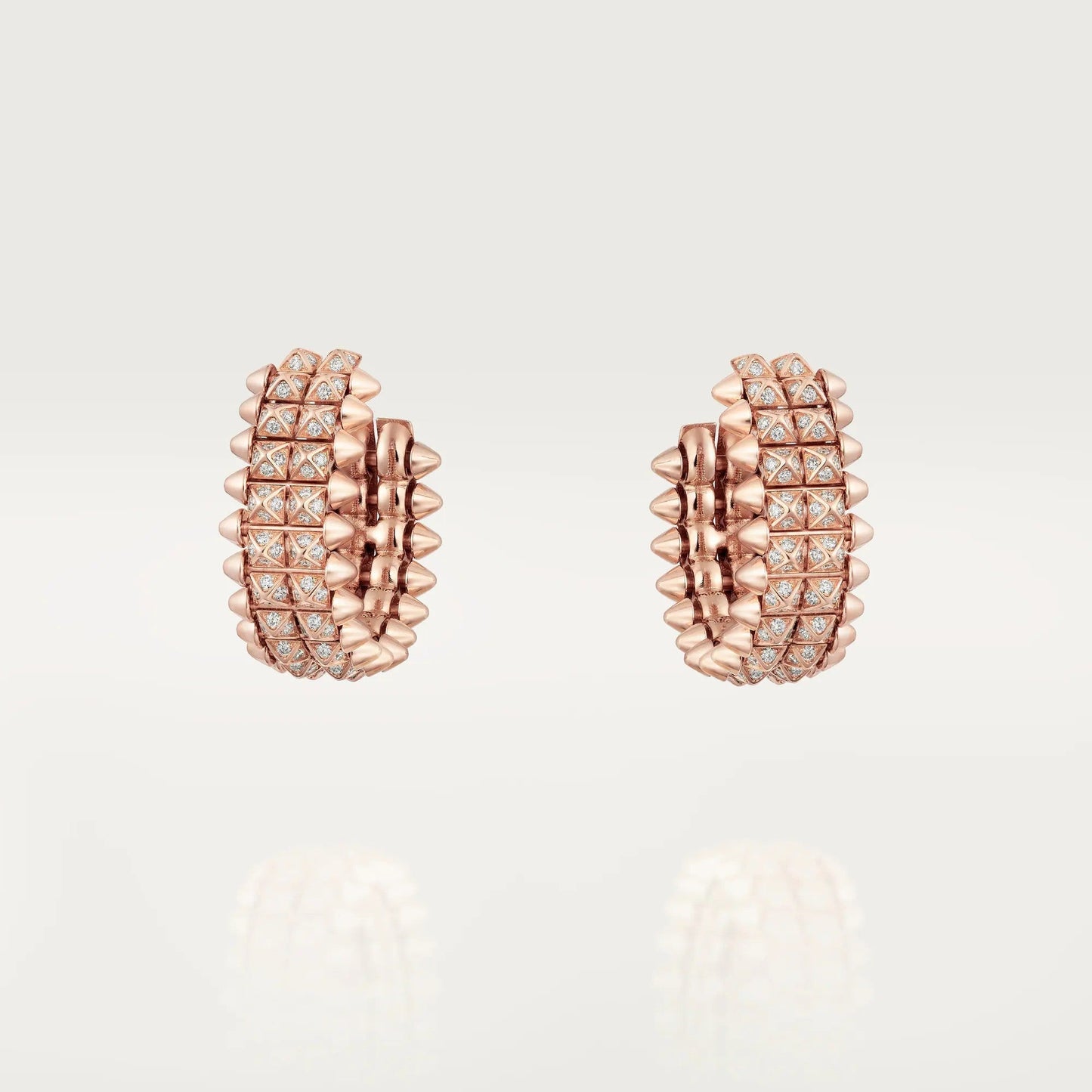 [Love Lucky]CLASH 9.2MM FULL DIAMOND DOUBLE ROW EARRINGS