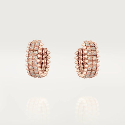 [Love Lucky]CLASH 9.2MM FULL DIAMOND DOUBLE ROW EARRINGS