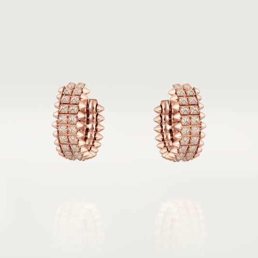 [Love Lucky]CLASH 9.2MM FULL DIAMOND DOUBLE ROW EARRINGS